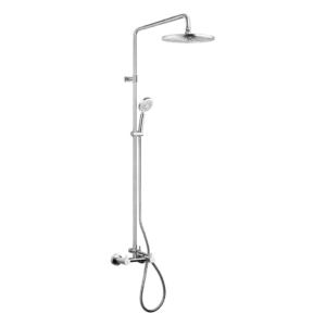 Alternative view of ชุดฝักบัวก้านแข็ง วาล์วคู่ผสม แบบติดผนัง รุ่นTempo พร้อมหัวฝักบัวขนาด10″และฝักบัวมือถือ4″